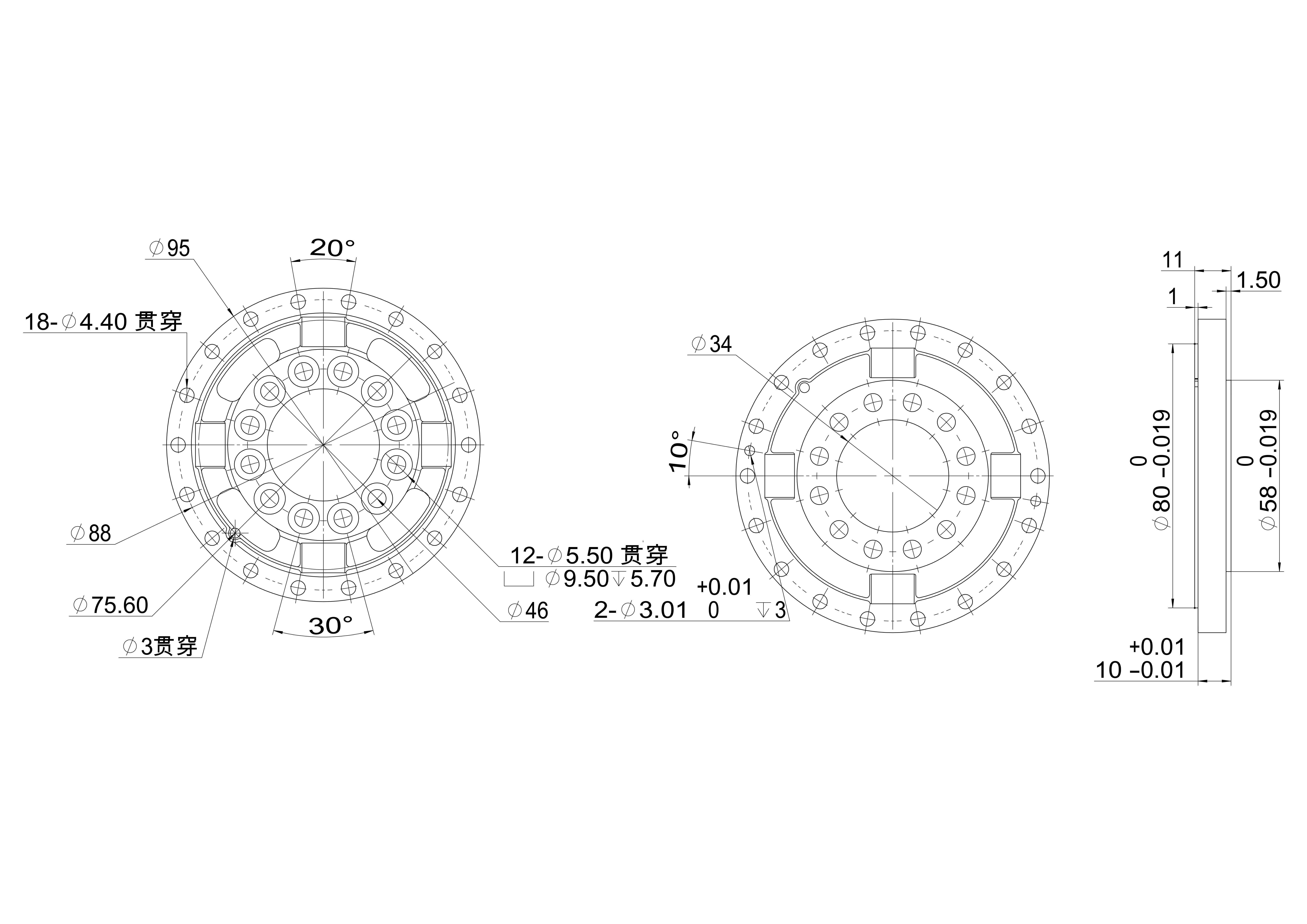 【供貨圖】關節(jié)扭矩傳感器KWR95N140 直徑95mm 量程140Nm